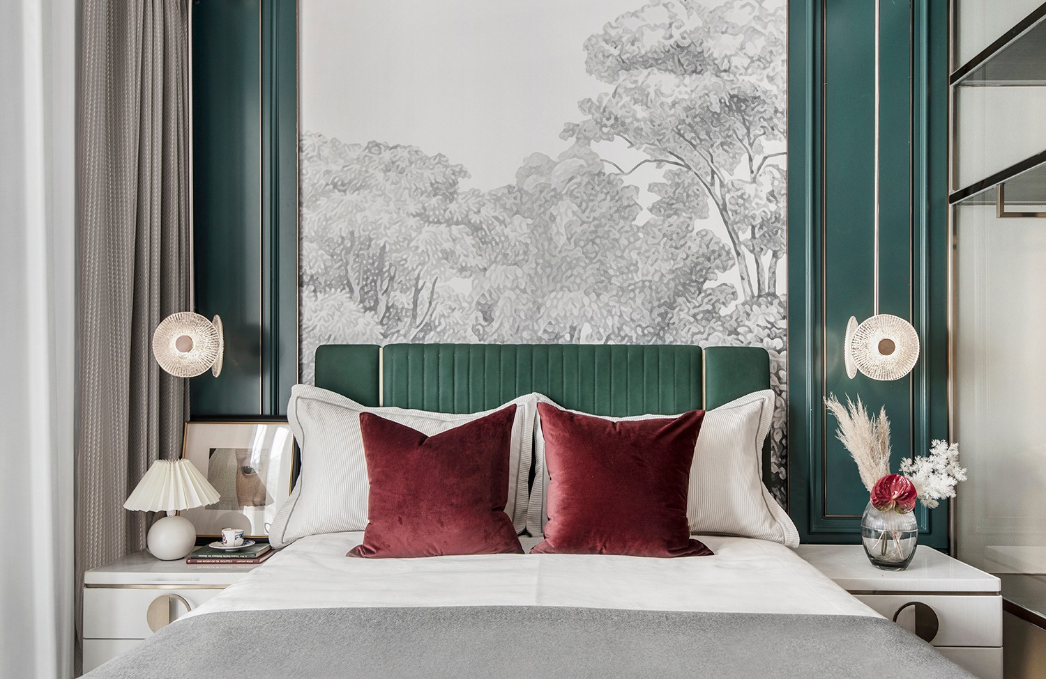 莫兰迪轻奢风格室内设计家装案例-卧室 莫兰迪轻奢风格室内设计家装案例-卧室