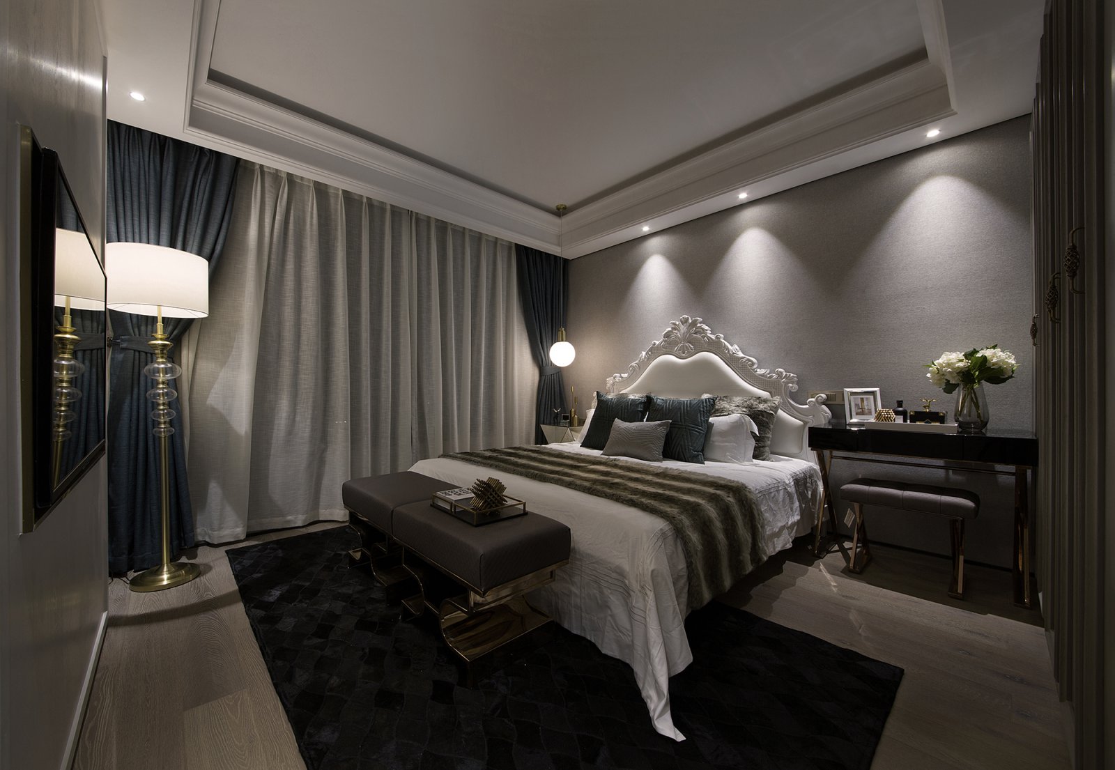 现代欧式风格家装设计室内装修效果图-卧室 现代欧式风格家装设计室内装修效果图-卧室