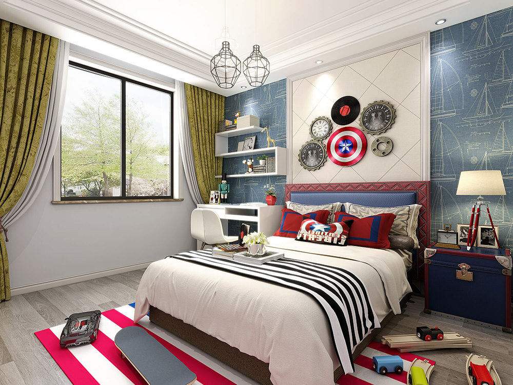 装修公司简欧风格室内装修效果图-男孩房 装修公司简欧风格室内装修效果图-男孩房