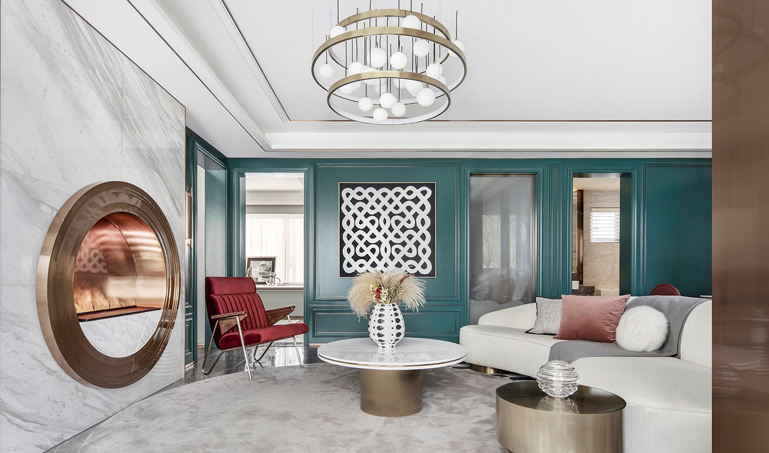 莫兰迪轻奢风格室内设计家装案例-客厅 莫兰迪轻奢风格室内设计家装案例-客厅