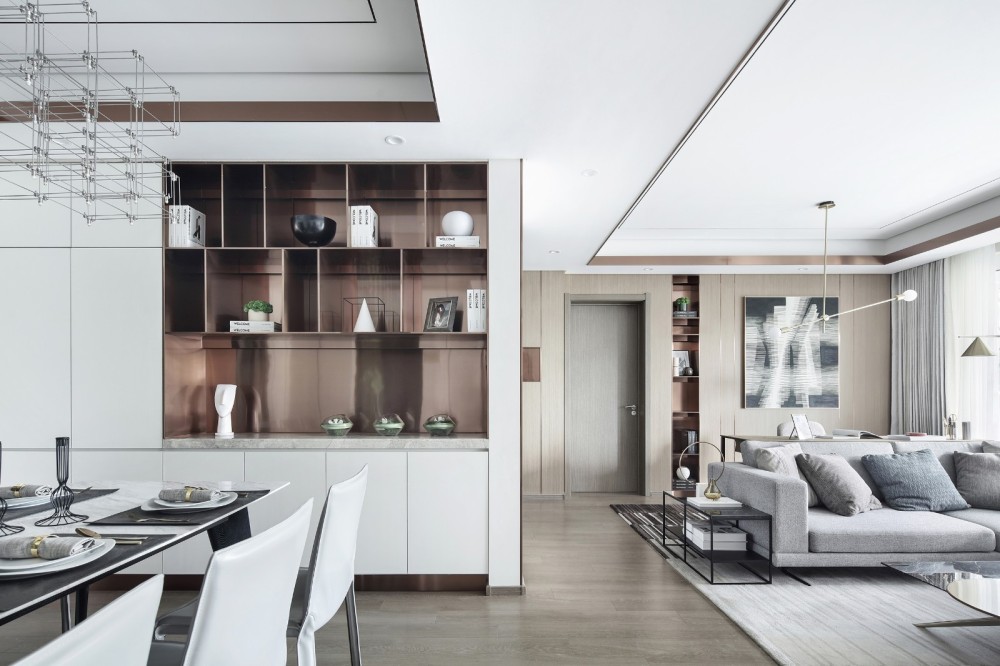 现代轻奢风格室内设计家装案例-客餐厅 现代轻奢风格室内设计家装案例-客餐厅