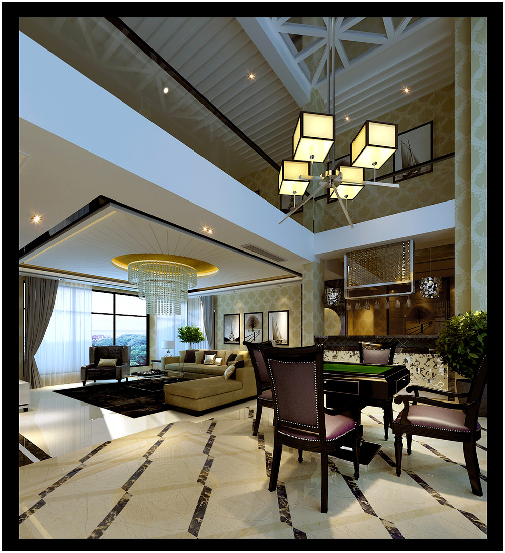 轻奢风格别墅装修效果图-东逸湾别墅290平米-娱乐区 轻奢风格别墅装修效果图-东逸湾别墅290平米-娱乐区