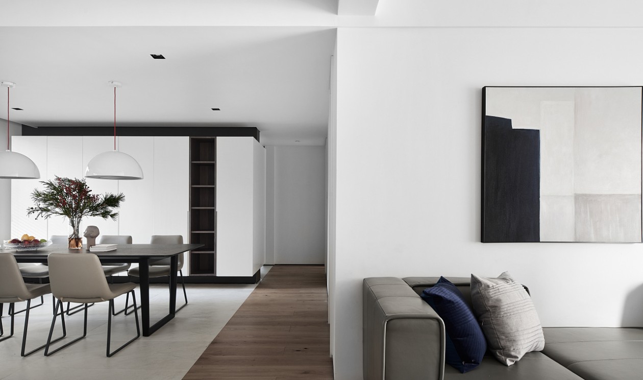 装修案例现代简约风格室内装修效果图-客餐厅过道 装修案例现代简约风格室内装修效果图-客餐厅过道