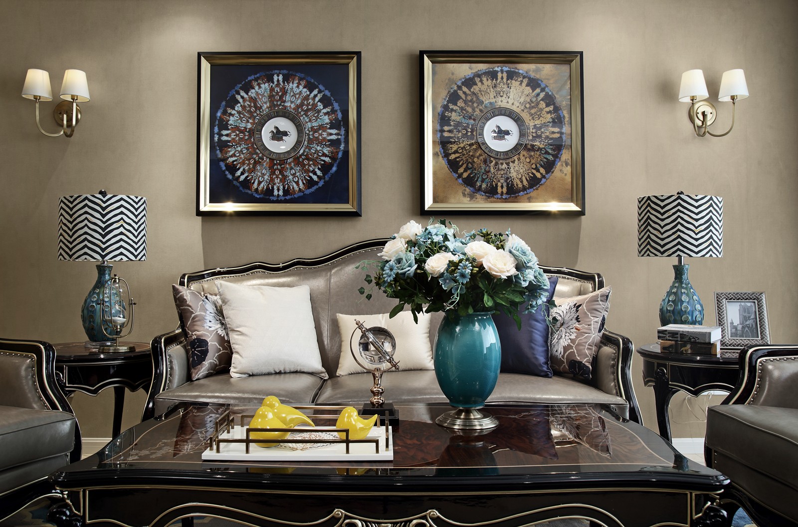 装修案例美式新古典风格室内装修效果图-客厅 装修案例美式新古典风格室内装修效果图-客厅