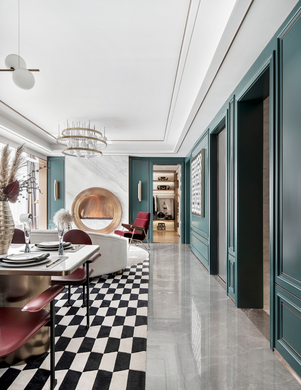 莫兰迪轻奢风格室内设计家装案例-走道 莫兰迪轻奢风格室内设计家装案例-走道