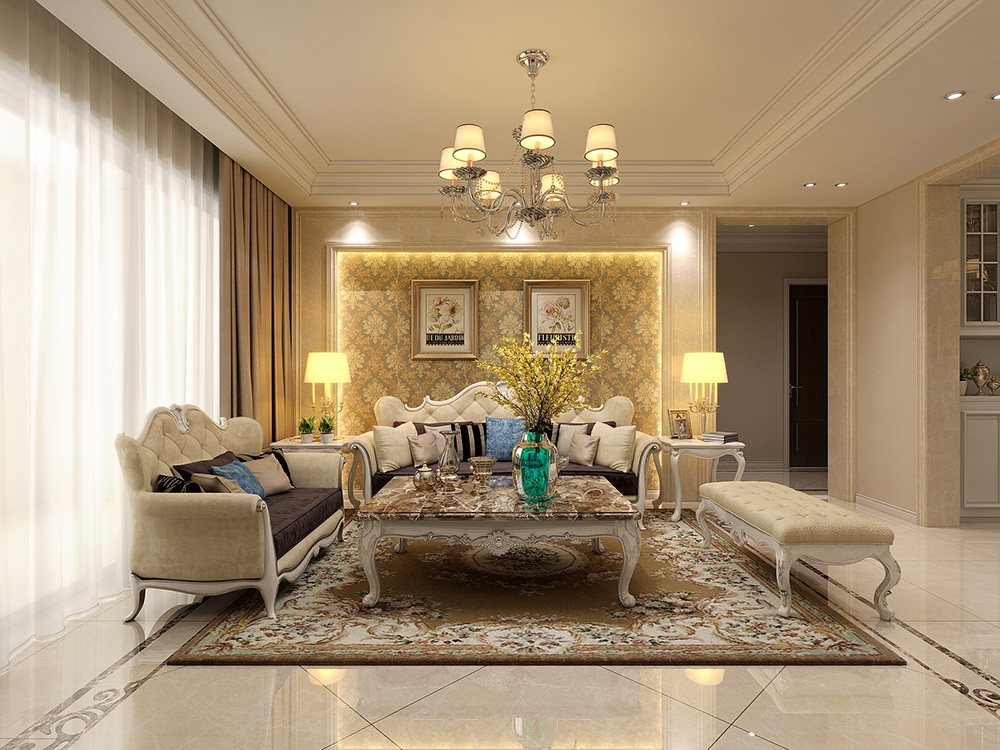 装修公司简欧风格室内装修效果图-客厅 装修公司简欧风格室内装修效果图-客厅