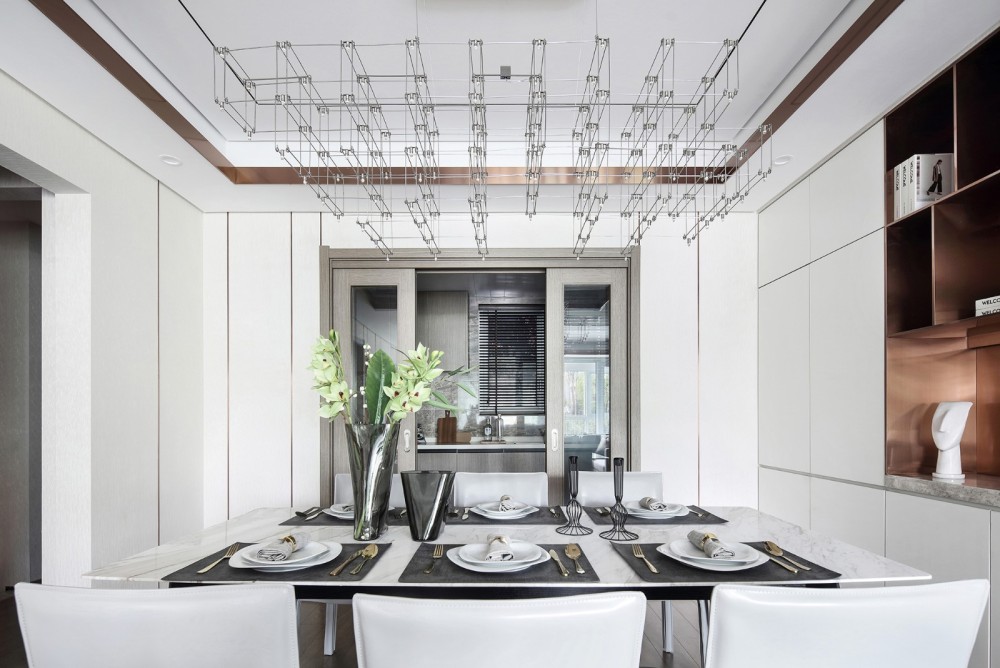 现代轻奢风格室内设计家装案例-餐厅 现代轻奢风格室内设计家装案例-餐厅