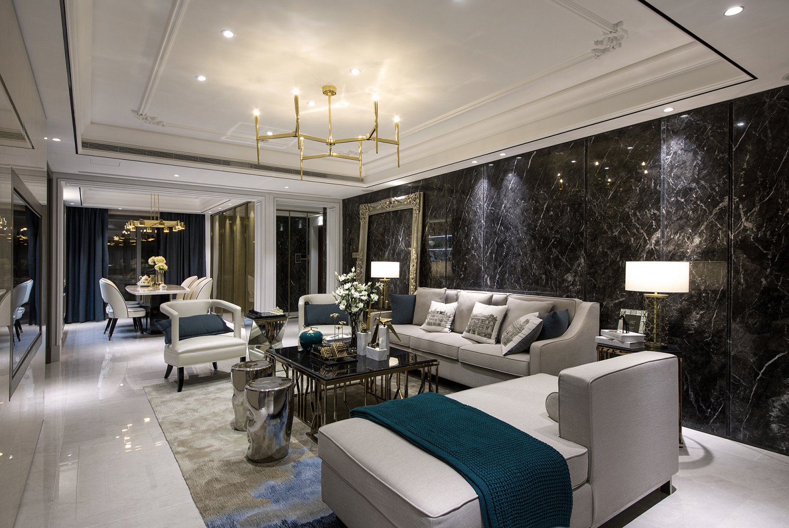 现代欧式风格家装设计室内装修效果图-客餐厅 现代欧式风格家装设计室内装修效果图-客餐厅